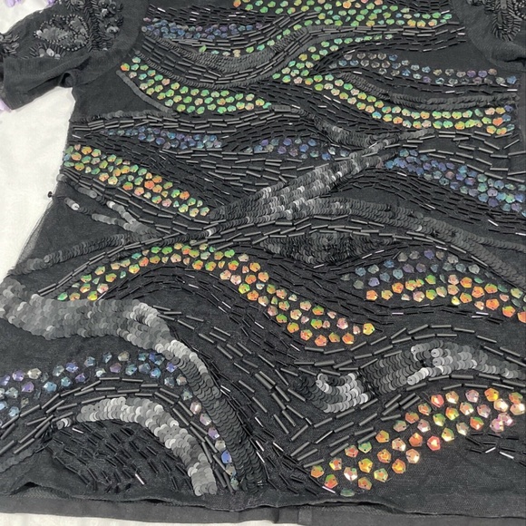 NWT Nanette‎ Lepore [SZ Medium ] Constellation Embellished Top in Black - Picture 10 of 12